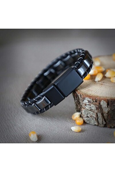 FM Hematite Braided Leather Bracelet 31832B2D8M04