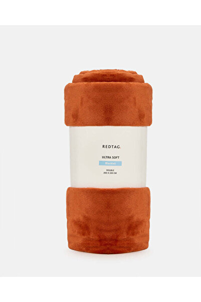 REDTAG Orange Flannel Blanket (Double Size)