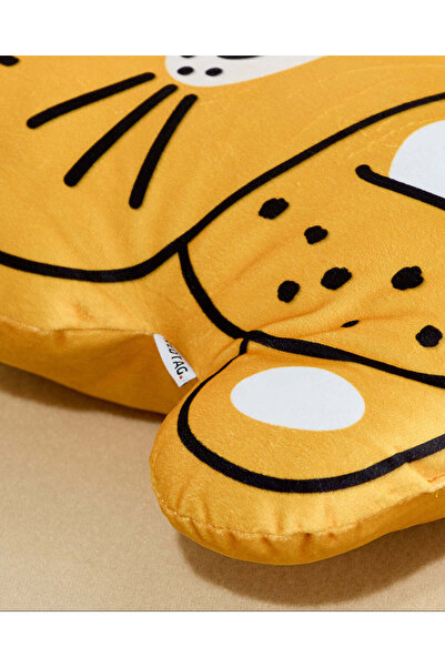 REDTAG Yellow Leopard Kids Cushion