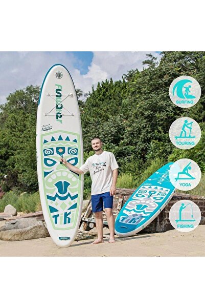 Funwater FUNAWATER TİKİ ŞİŞME SUP BOARD/STAND UP PADDLE BOARD PATİ DOSTU YÜZEY (320x85x15 CM)