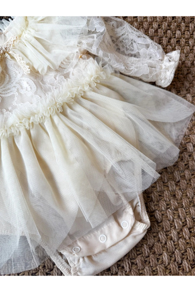 aysskids Cora Romper Tutu Special Day Long Sleeve Baby Girl Dress