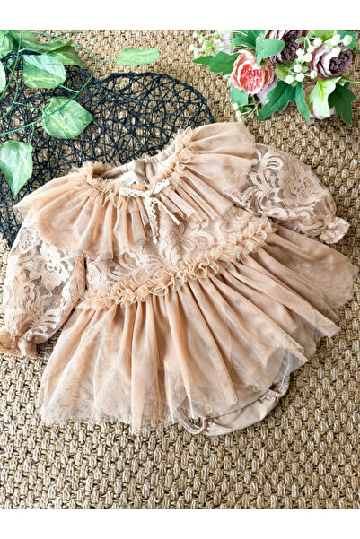 aysskids Cora Romper Tutu Special Day Long Sleeve Baby Girl Dress