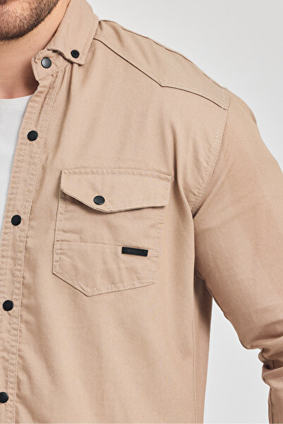 YXC Trend Maker Slim Fit Pocket Long Sleeve Shirt