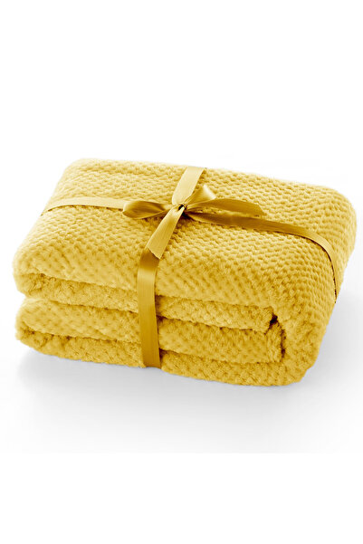 Deco King Modern style blanket with embossed jacquard pattern, Henry, 240 g/m2, 150x200 cm, yellow