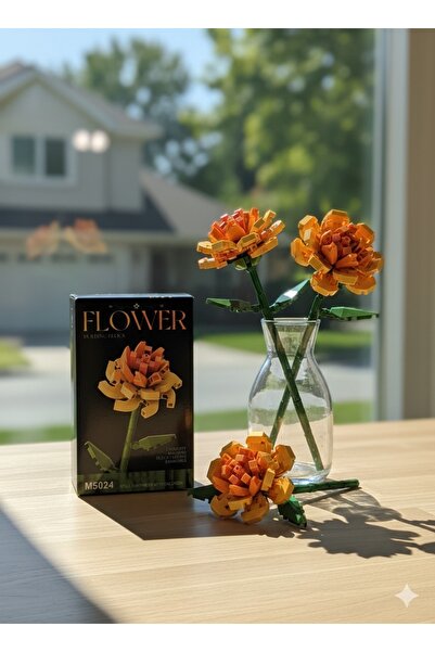 HEY GİDİ GİFT Botanical Mini Çicek Lego Seti - Dekoratif Çiçek Yapım Seti - D...