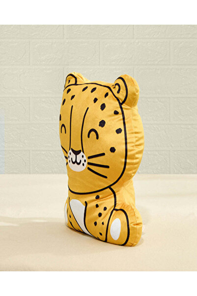 REDTAG Yellow Leopard Kids Cushion
