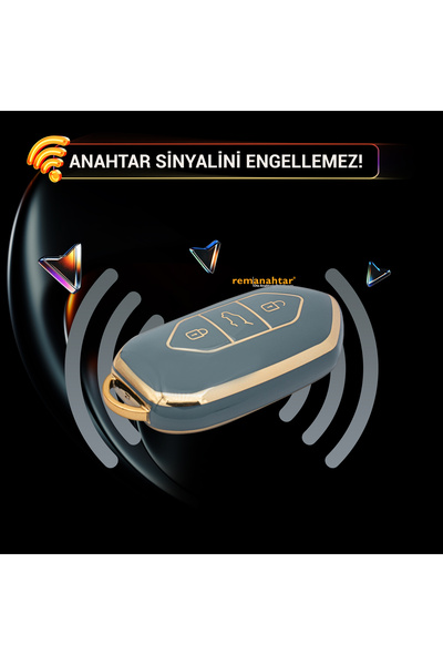 Rem Anahtar Oto Elektronik Anahtar T10X T10F 3 Button Smart Nano Key Case - Blue