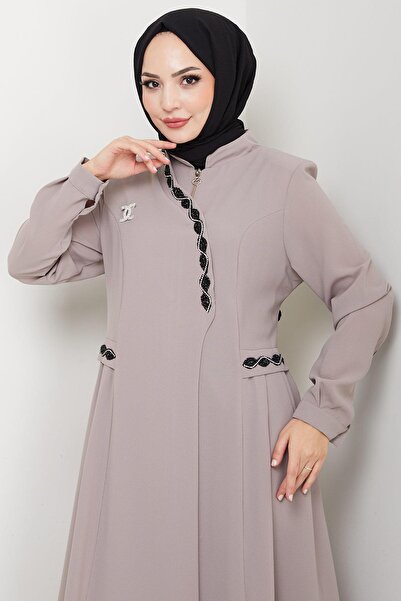 hafsamina Μεγάλο μέγεθος με καρφίτσα Ferace Beige HM2843