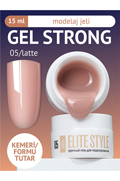 ELİTE STYLE Strong Jel 05 (15 gr) – Latte Tonlu Yapılandırıcı Tırnak Jeli Man...