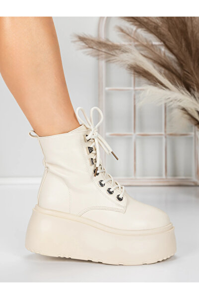 mei Ghete Dama cu Platforma 56WL16 Bej