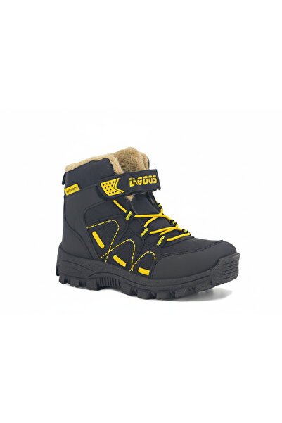 Elit Lagoos 679 Black Yellow Cold-Proof Velcro Boys' Boots