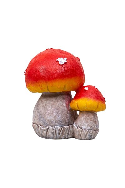 Z-Tools Decorative garden mushroom, made of resin, H 20cm, with 2 chicks / ZTS 8068