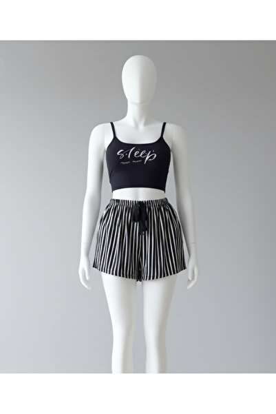 CAMELIA Çizgili Şortlu Pijama Takımı