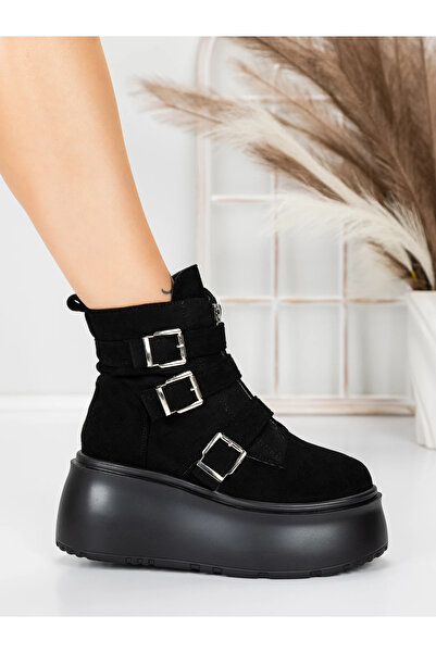 mei Γυναικείες Μπότες Πλατφόρμας 56WL13 Μαύρες