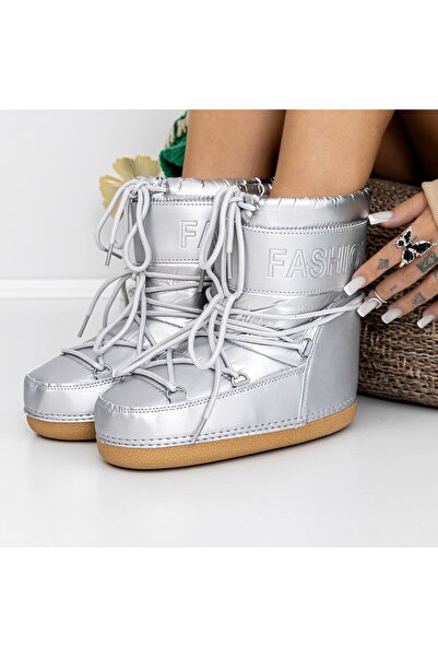 mei Γυναικείες Μπότες 3LT6 Ασημί