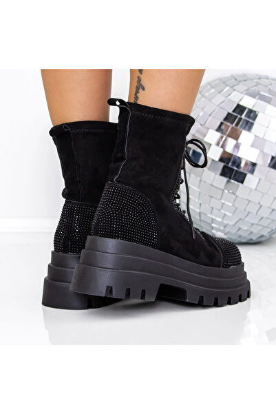 mei Ghete Dama cu Platforma 3AL1 Negru-Negru