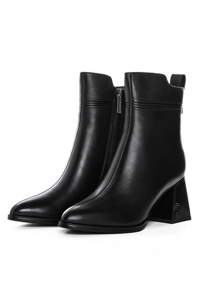 Jose Simon Γυναικεία μποτάκια με χοντρό τακούνι K107-55-B81A Μαύρα