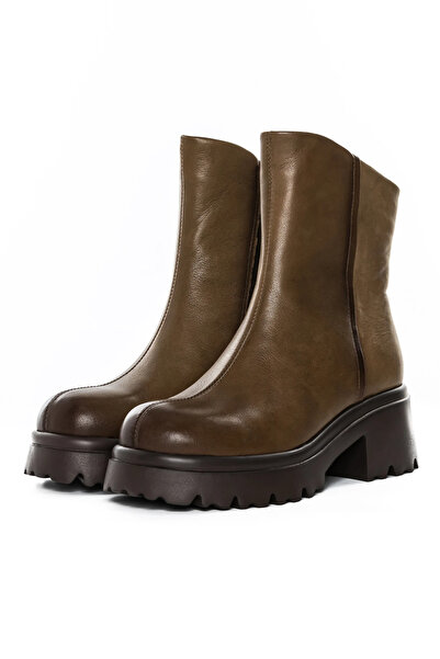 advancer Γυναικείες μπότες από γνήσιο δέρμα 83125 Χακί