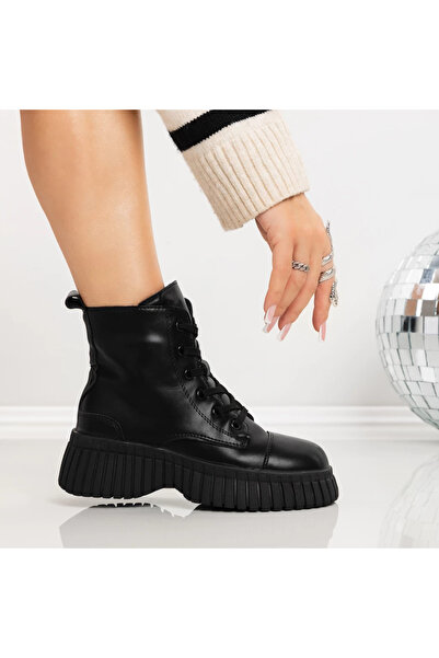 mei Γυναικείες Μπότες Πλατφόρμας 3AL87 Μαύρες