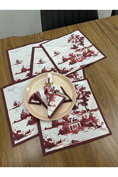 Elvya Toile De Jouy Monet American Service Set of 6 |   35X45 cm |   100% Cotton Digital Printed |   Country Style