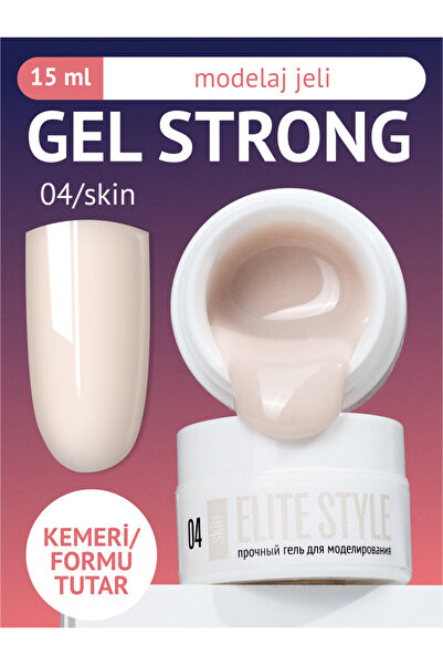 ELİTE STYLE Kalıcı Oje Strong Jel 04 (15 gr) – Ten Rengi Yapılandırıcı Tırnak...