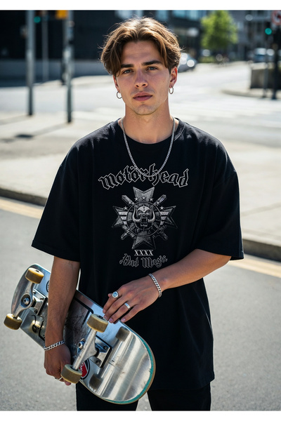 Freak Tshirt Black Color Motörhead Printed Unisex Oversized Cut T-Shirt