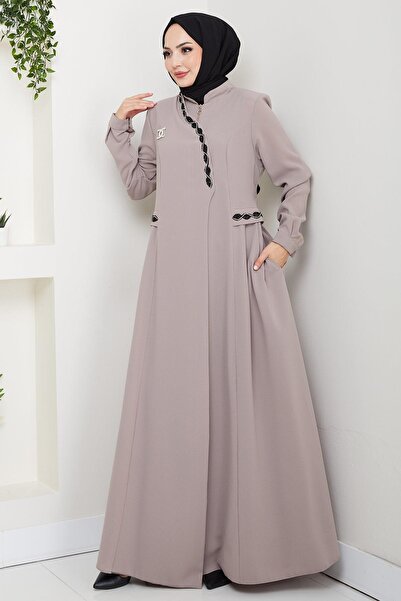 hafsamina Μεγάλο μέγεθος με καρφίτσα Ferace Beige HM2843