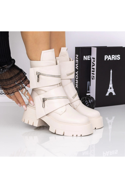 mei Γυναικείες Μπότες Πλατφόρμας 3AD11 Μπεζ