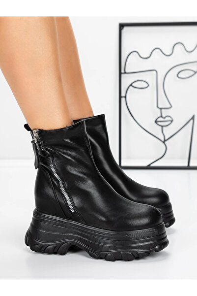mei Γυναικείες Μπότες Πλατφόρμας 58WL17 Μαύρες