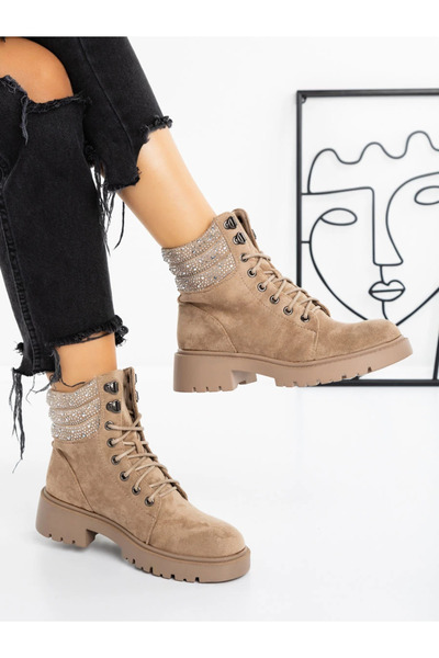 CRYSTAL SHOES Γκέτε Ντάμα 6880-PA Κάκι