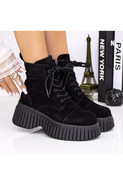 mei Γυναικείες Μπότες Πλατφόρμας 3AD9 Μαύρες