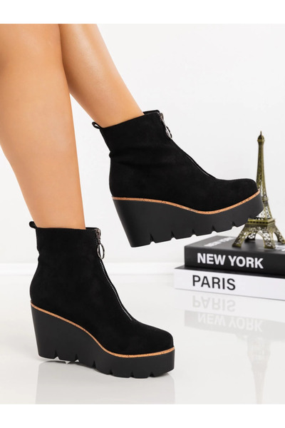 mei Γυναικείες Μπότες Πλατφόρμας 3AXKK193 Μαύρες