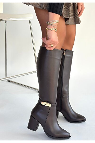 Zerenyus Jeoli Premium smeđe čizme sa šiljatim vrhom i rajsferšlusom