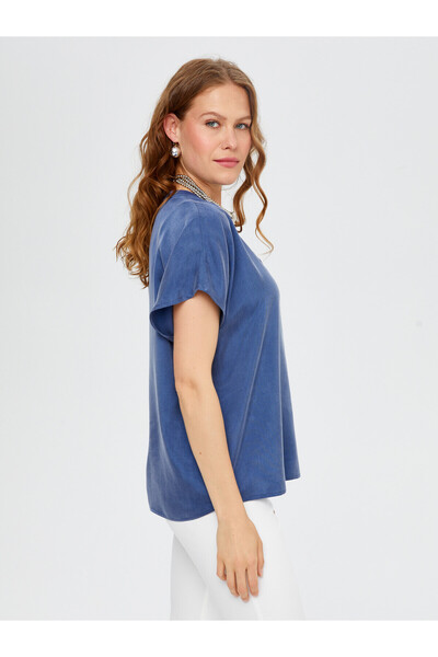 Faik Sönmez Women's Knitwear Collared Short Sleeve Blouse 25Yus25Blz028