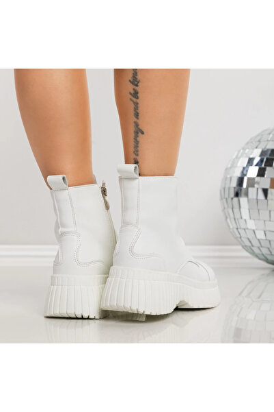 mei Women's Platform Boots 3AL87 White