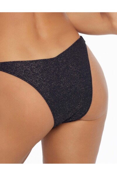 ESOTIQ Women's Bikini Bottom Briefs Metallic Thread Shimmering Panties Low V-Waist Beach Pool | Stardust