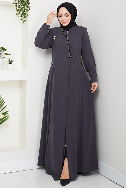 hafsamina Brooched Large Size Ferace Smoked Hm2843