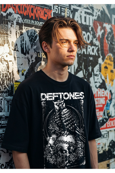 Freak Tshirt Black Color Deftones Printed Unisex Oversized Cut T-Shirt
