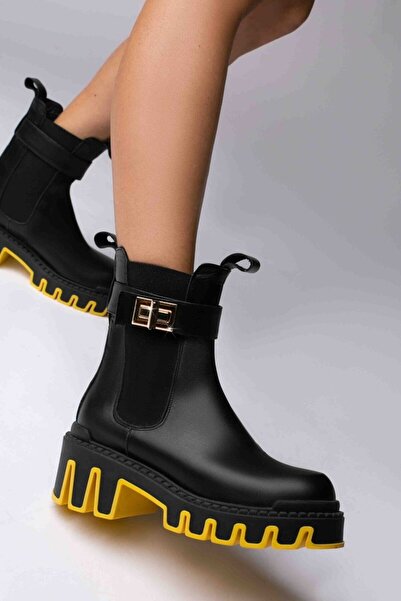 Vanilla Days Ghete Alessia negre din piele naturală cu accente aurii