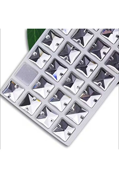 yiğit aksesuar 50 bucăți de piatră de cristal Dikme, 16*16 pătrat, gri (diama...