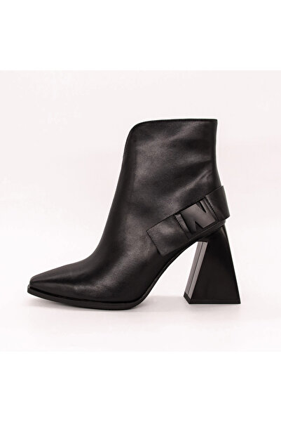 advancer Γυναικεία Μποτάκια με Χοντρό Τακούνι K10301 Μαύρα