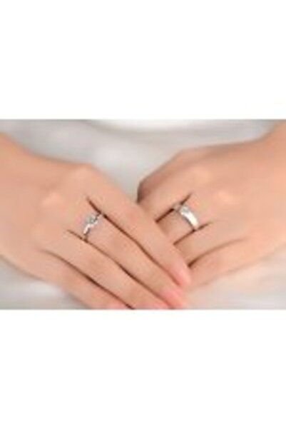 OEM Eternity Zirconium Engagement Ring Set – Adjustable, S925 Silver Plated with Cubic Zirconia