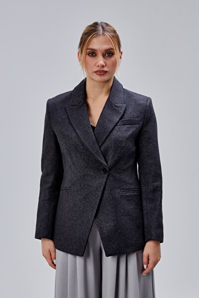 Bolivente Anthracite Regular Jacket with Cashmere Lining
