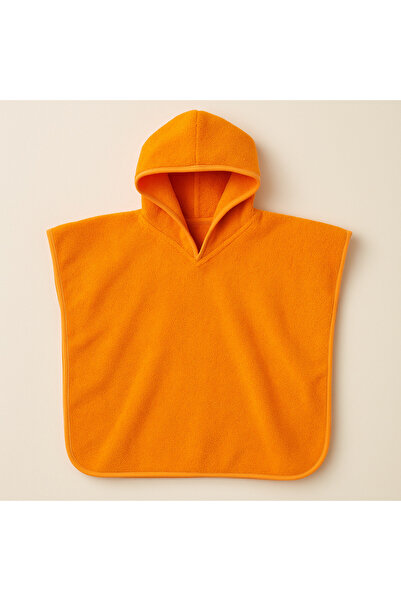 Nari Collections منشفة بونشو برتقالية للأطفال بغطاء رأس من عمر 0-3 سنوات قصة ...