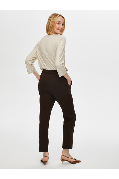 Faik Sönmez Minimalist High-Waisted 7/8 Women's Pants - Stylish and Comfortable