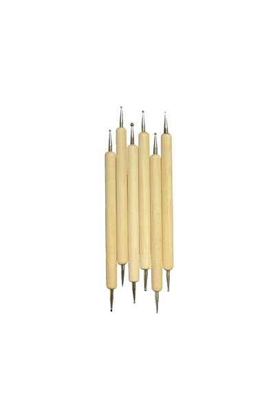 VERA SANAT مجموعة أقلام التطريز الخشبية / مجموعة أقلام النقش بالرقائق المعدنية مكونة من 6 قطع