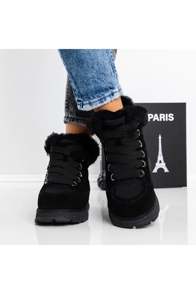 mei Γυναικείες Μπότες από Γνήσιο Δέρμα 3AWZ5 Μαύρες