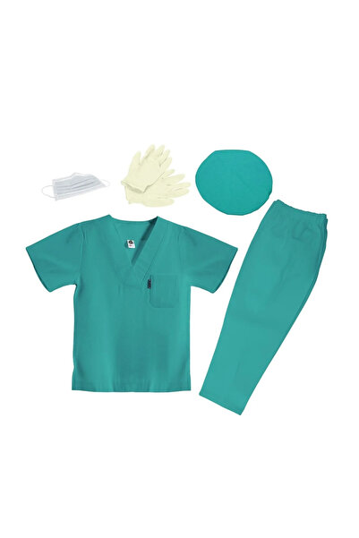 Canjet Yeşil Doktor Kostümü Ameliyat Cerrah Kıyafeti-Sağlık elbisesi-Özel tör...