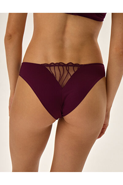 ESOTIQ Chiloți eleganți pentru femei, din poliamidă fină, cu dantelă brodată și volane, design feminin | Olyvia