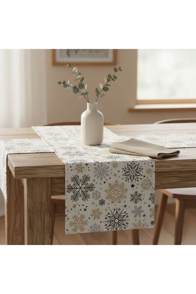 Grand Fine Art 1 Piece Runner, Christmas Themed Runner, Washable Runner 40X140 cm